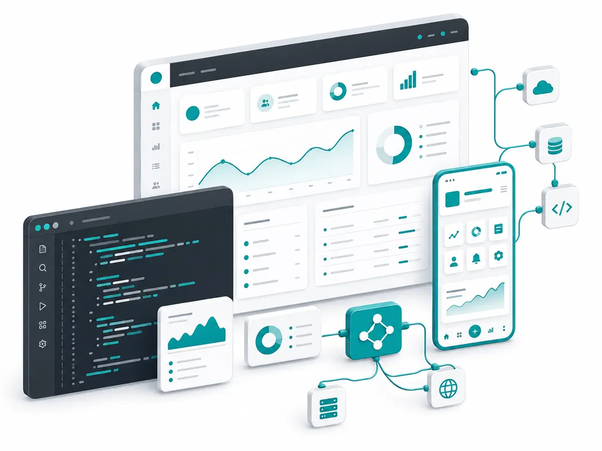 Custom Software Development visual interface illustration