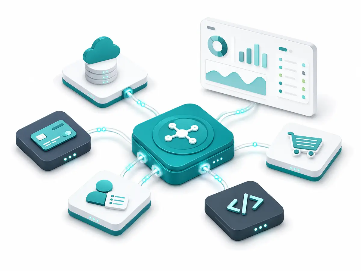 IT Systems Integration visual interface illustration
